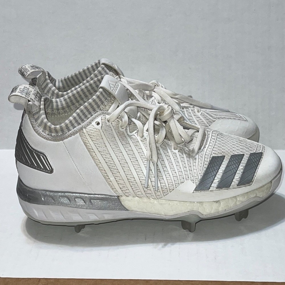 Adidas Boost Ultra Icon 3 Metal MLB Baseball Cleats White Silver B39165 Mens 6